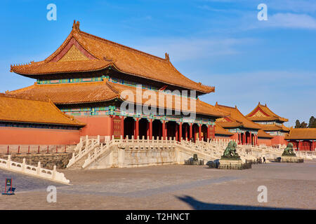 Porta della suprema armonia, la Città Proibita di Pechino, Cina, Asia orientale Foto Stock