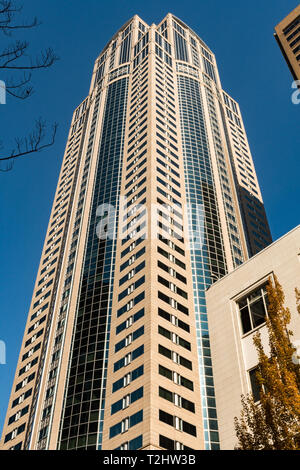 Vista del 1201 Terza Avenue Seattle grattacielo noto anche come Washington Mutual Tower a Seattle, Washington, Stati Uniti d'America. Foto Stock