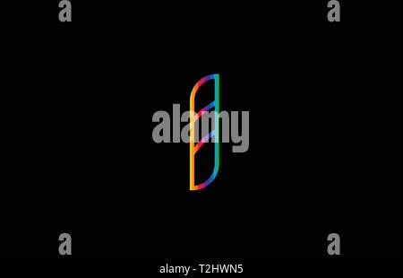 Colore arcobaleno colorato colorato con il numero 1 un logo design adatto per una società o business Illustrazione Vettoriale