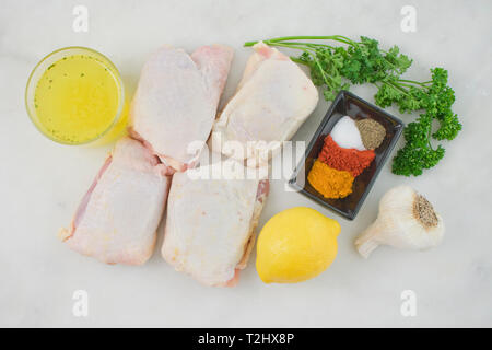 La curcuma limone Ingredienti di pollo Foto Stock