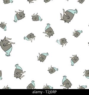 Modello senza giunture di cartoon coniglietti che denota il Capricorno segni zodiacali. Illustrazione Vettoriale su sfondo bianco. Illustrazione Vettoriale