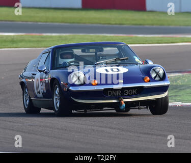 Nigel Ashley, Lotus Europa, 70's Road Sport campionato, HSCC, season opener, Sabato, 30 marzo 2019, Donington Park, il circuito da corsa, cjm foto Foto Stock