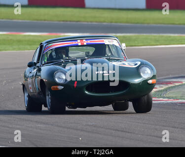 Robert Gate, Jaguar E-Type, 70's Road Sport campionato, HSCC, season opener, Sabato, 30 marzo 2019, Donington Park, il circuito da corsa, cjm foto Foto Stock