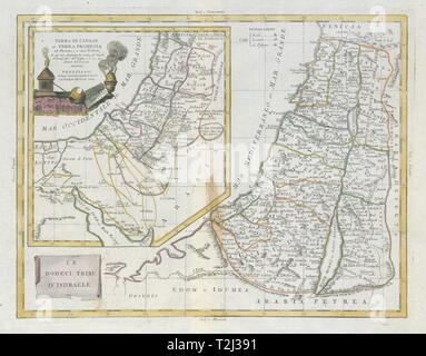 'Le Dodeci tribù d'Isdraele'. Terra promessa. Dodici tribù di Israele. ZATTA 1785 mappa Foto Stock