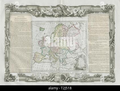 'L'Europa". DESNOS/DE LA TOUR 1771 antica vintage map piano grafico Foto Stock