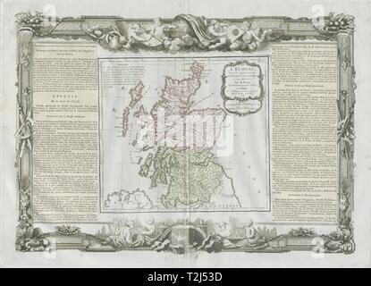 'L'Ecosse'. La Scozia. DESNOS/DE LA TOUR 1771 antica mappa grafico del piano Foto Stock