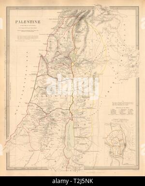 La Palestina nel momento del nostro Salvatore. Antica Gerusalemme. Israele. SDUK 1846 mappa Foto Stock