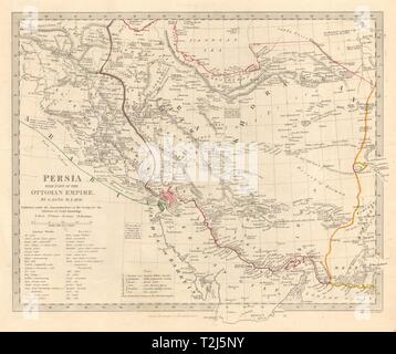 La Persia (Iran) . Con parte dell'Impero Ottomano. L'Iraq. SDUK 1846 mappa vecchia Foto Stock