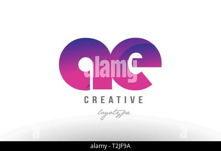 Progettazione di alfabeto lettera di combinazione di logo ae una e con gradiente di colore rosa colore per una società o business Illustrazione Vettoriale