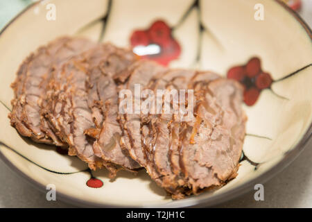 Cibo cinese salsa le fette di carne bovina - Immagine Foto Stock