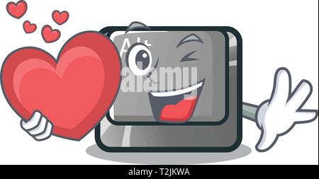 Con cuore carattere alt pulsante collegato alla tastiera illustrazione vettoriale Illustrazione Vettoriale