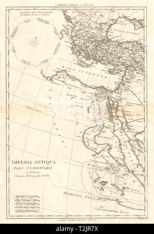 Imperia Antiqua pars Occidentalis. Impero di Alessandro il Grande. BONNE 1789 mappa Foto Stock