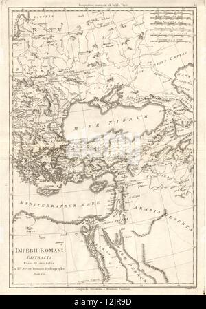 Imperii Romani Distracta pars Orientalis. Impero romano, est. BONNE 1789 mappa Foto Stock