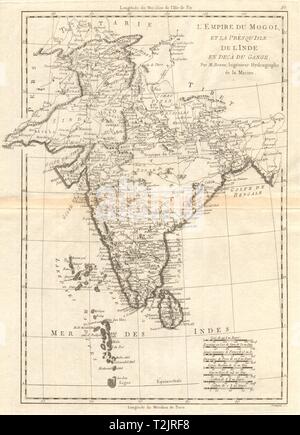 L'Empire du Mogol et la Presqu'Isle de l'lnde en decà du Gange. BONNE 1790 mappa Foto Stock