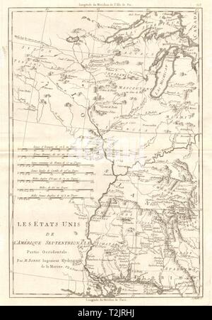 Les Etats Unis de I'Amérique Septentrionale, partie Occidentale. BONNE 1790 mappa Foto Stock