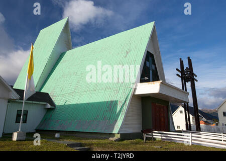 In una chiesa di Puerto Williams, Cile, la più meridionale città nel mondo. Foto Stock