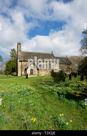 Chiesa parrocchiale di San Giovanni Battista, Adel, Leeds, West Yorkshire, Inghilterra, Regno Unito Foto Stock