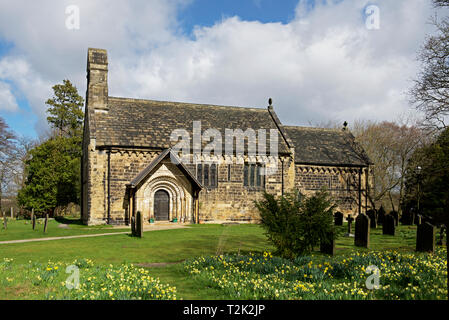 Chiesa parrocchiale di San Giovanni Battista, Adel, Leeds, West Yorkshire, Inghilterra, Regno Unito Foto Stock