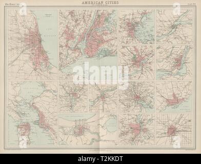 Noi & città canadese di piani. Chicago New York San Francisco. Volte 1922 mappa vecchia Foto Stock