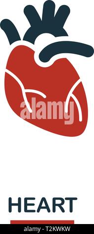 Icona a forma di cuore. Creative design dalla sanità raccolta di icone. Due colori icona cuore per il web design, applicazioni software, l'uso della stampa. Illustrazione Vettoriale