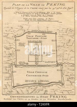 " Plan de la Ville de Pechino…". La città di Pechino piano. Cina. BELLIN/SCHLEY 1749 mappa Foto Stock