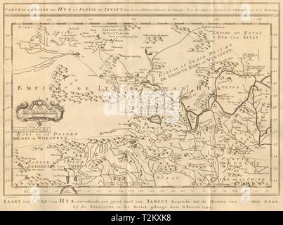 'L'Empire de Hya et partie de Tangut'. Xi Xia. Cina. BELLIN/SCHLEY 1749 mappa Foto Stock