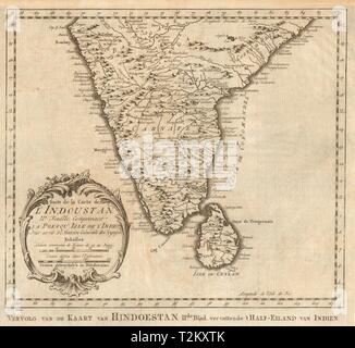 Suite de la carte de l'Indoustan 2° foglio India Meridionale Bellin/SCHLEY 1755 mappa Foto Stock