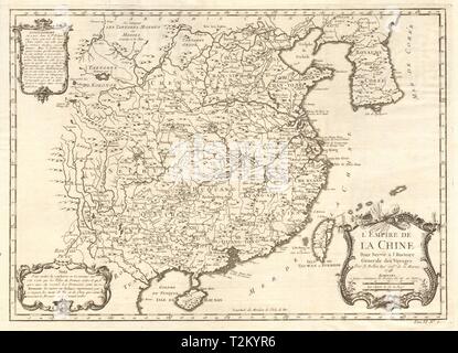 'L'Empire de la lombata'. Cina e Corea. BELLIN 1748 antica mappa grafico del piano Foto Stock