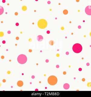 La Polka Dots casuale texture seamless - vettore semplice sfondo. Illustrazione Vettoriale