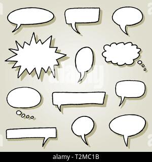 Fumetto illustrazione set - stile comico bolle di vuoto. Illustrazione Vettoriale