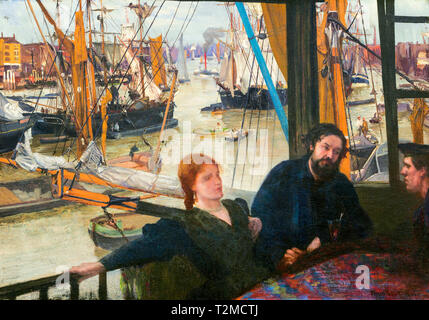 James McNeill Whistler, Wapping sul Tamigi, pittura, c. 1860 Foto Stock