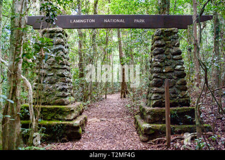 Un impressionante gateway per il Parco Nazionale di Lamington, Queensland Foto Stock