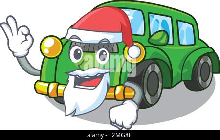 Santa classic car giocattoli in forma di fumetto illustrazione vettoriale Illustrazione Vettoriale