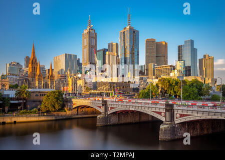 Città di Melbourne business district (CBD), Australia Foto Stock