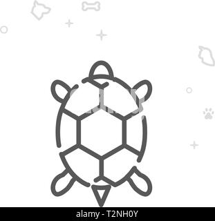 Il Pet Turtle linea del vettore icona. Materiali di consumo di Pet simbolo, il pittogramma, segno. Luce geometrica astratta sfondo. Corsa modificabile. Regolare il peso della linea. Illustrazione Vettoriale