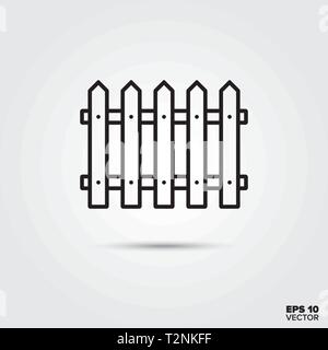 Picket Fence icona linea. EPS 10 simbolo del vettore. Illustrazione Vettoriale