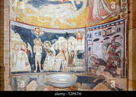 All'interno del famoso Battistero di Parma riccamente decorato da affreschi e sculpturs, Parma, Emilia Romagna, Italia. Foto Stock