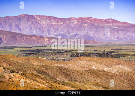 Vista aerea di Borrego molle e Anza Borrego Desert State Park durante la primavera, la California del sud Foto Stock