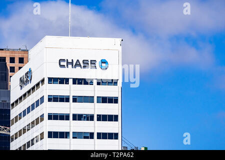 Marzo 19, 2019 San Diego / CA / STATI UNITI D'America - Chase Bank uffici nel centro cittadino di San Diego Foto Stock