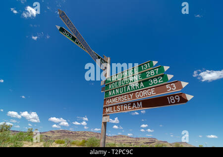 Wittenoom, Pilbara, Western Australia - la città deserta non su qualsiasi mappa per scoraggiare i visitatori dall incontro con il mortale amianto blu nella zona Foto Stock