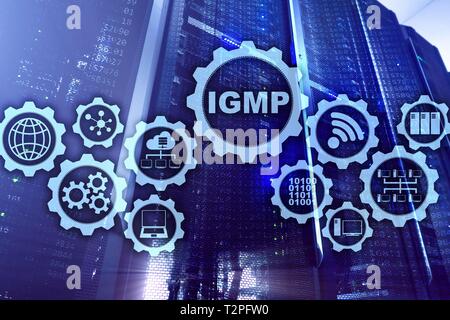 IGMP. Internet Group Management Protocol concetto. La tecnologia delle comunicazioni Foto Stock