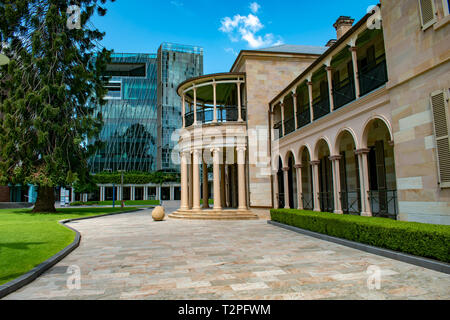La Queensland University of Technology campus è un interessante mix di moderno e edifici storici Foto Stock