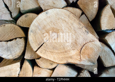 Incrinato ovale di legno Foto Stock