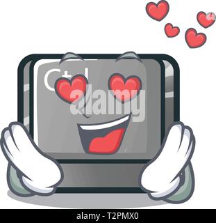 In amore il carattere pulsante ctrl attaccato sul computer illustrazione vettoriale Illustrazione Vettoriale