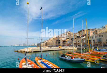 Città vecchia e il porto di Jaffa a Tel Aviv, Israele Foto Stock