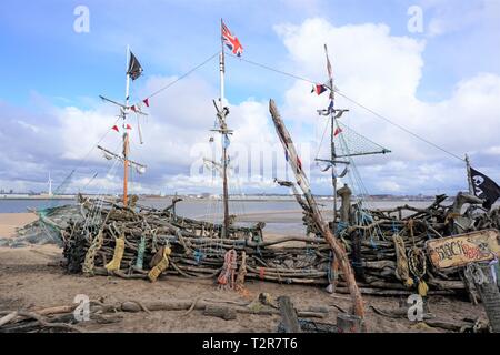 La nave dei pirati 'Perla nera', New Brighton. Foto Stock