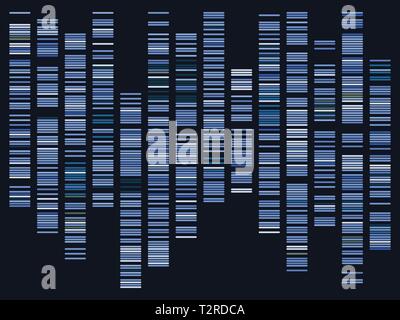 Dati genomici. Dna, Atom, neuroni. Molecola scientifico sfondo per la medicina, la scienza chimica tecnologia con dati genomici. Illustrazione Vettoriale