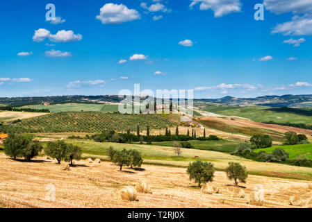 Belvedere agriturismo in Val d'Orcia, in provincia di Siena, Toscana, Italia, Europa Foto Stock