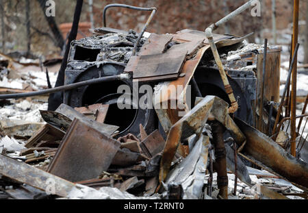 Bruciato degli articoli per la casa e gli elettrodomestici Foto Stock