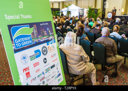 Miami Florida,Jungle Island,Gateway to Green exhibition exhibition,prodotti per la costruzione,servizi,industria,espositore,venditore vendor vendor,stand stand stalla Foto Stock